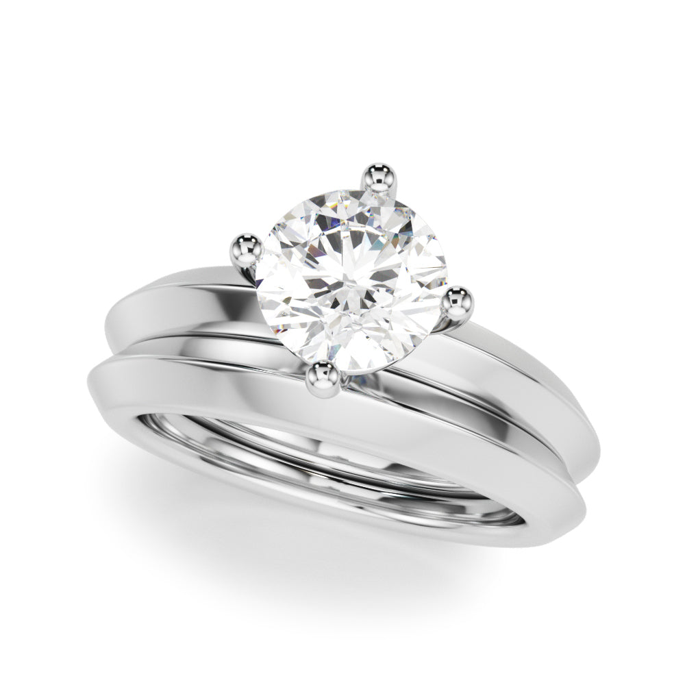 Solitaire Knife Edge Round Engagement Ring