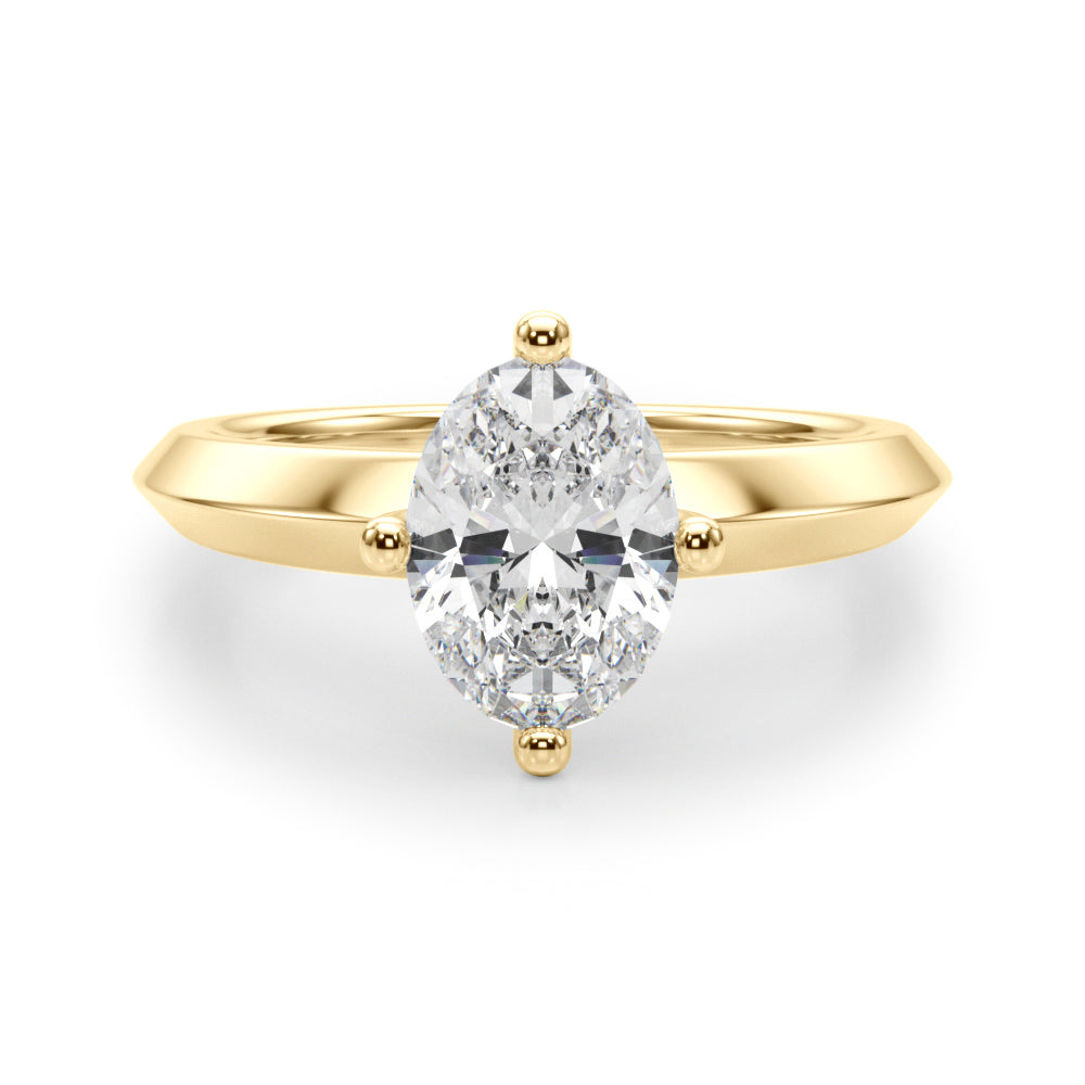 Solitaire Knife Edge Oval Engagement Ring