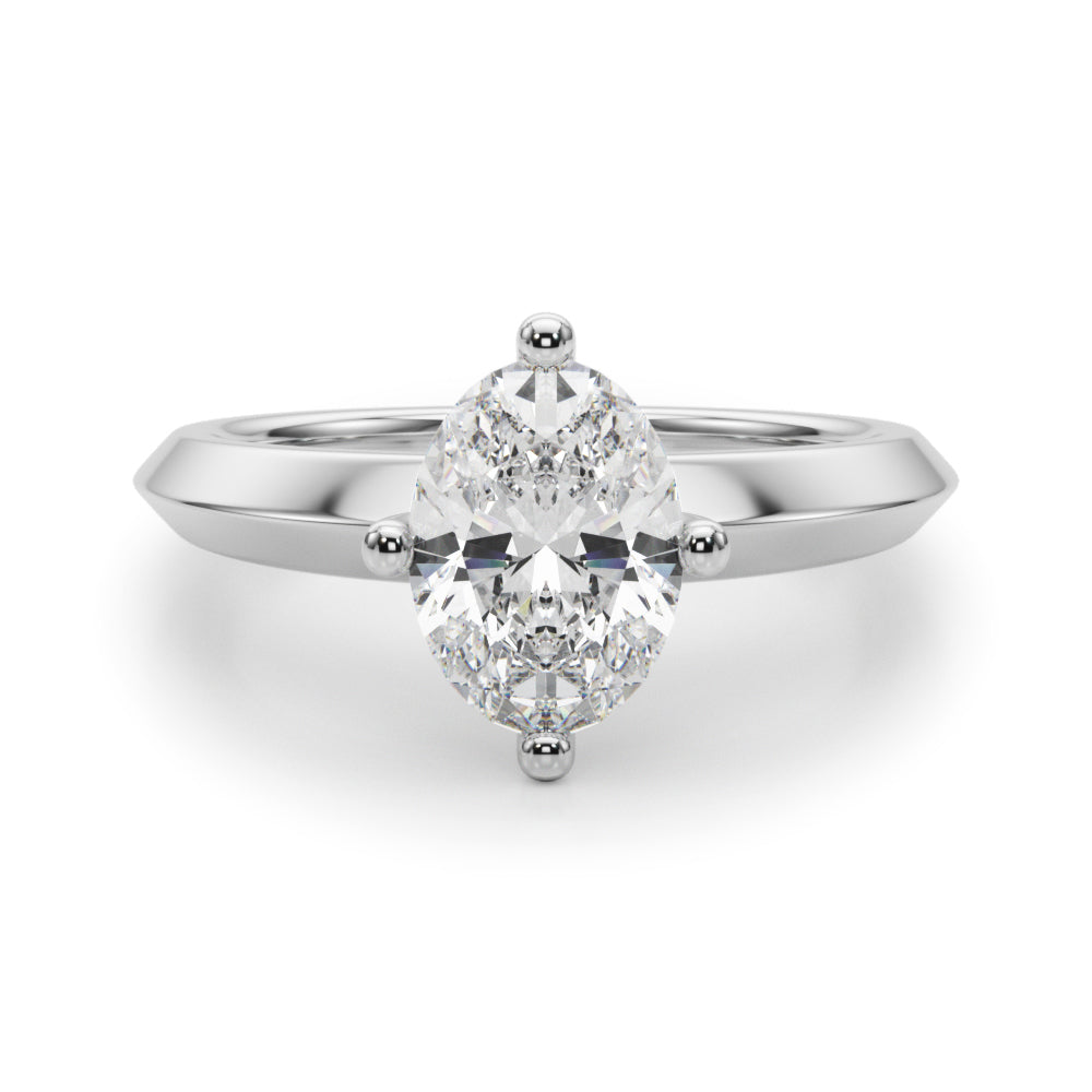 Solitaire Knife Edge Oval Engagement Ring