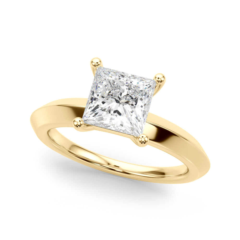 Solitaire Knife Edge Princess Cut Engagement Ring