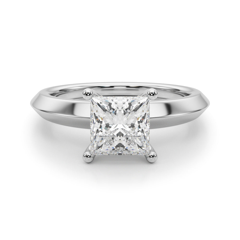 Solitaire Knife Edge Princess Cut Engagement Ring