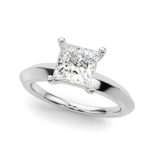 Solitaire Knife Edge Princess Cut Engagement Ring