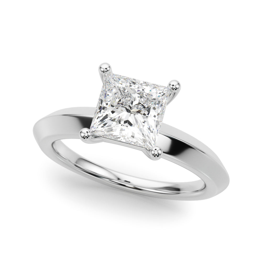 Solitaire Knife Edge Princess Cut Engagement Ring