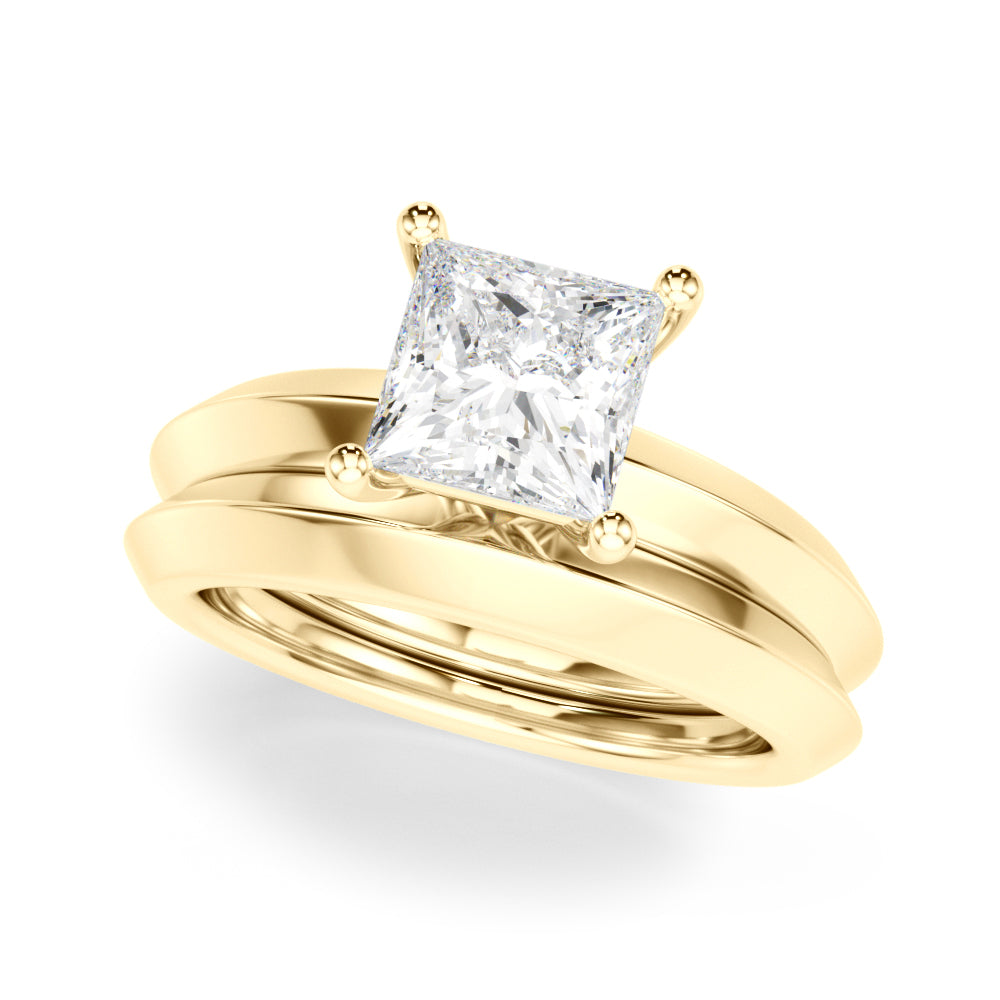 Solitaire Knife Edge Princess Cut Engagement Ring