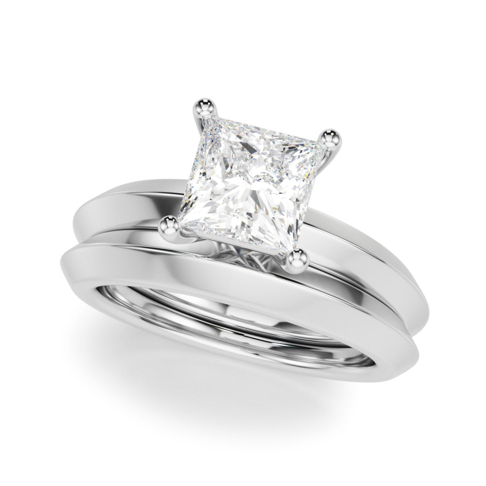 Solitaire Knife Edge Princess Cut Engagement Ring