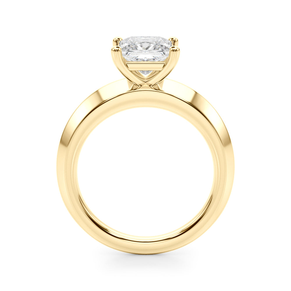 Solitaire Knife Edge Princess Cut Engagement Ring