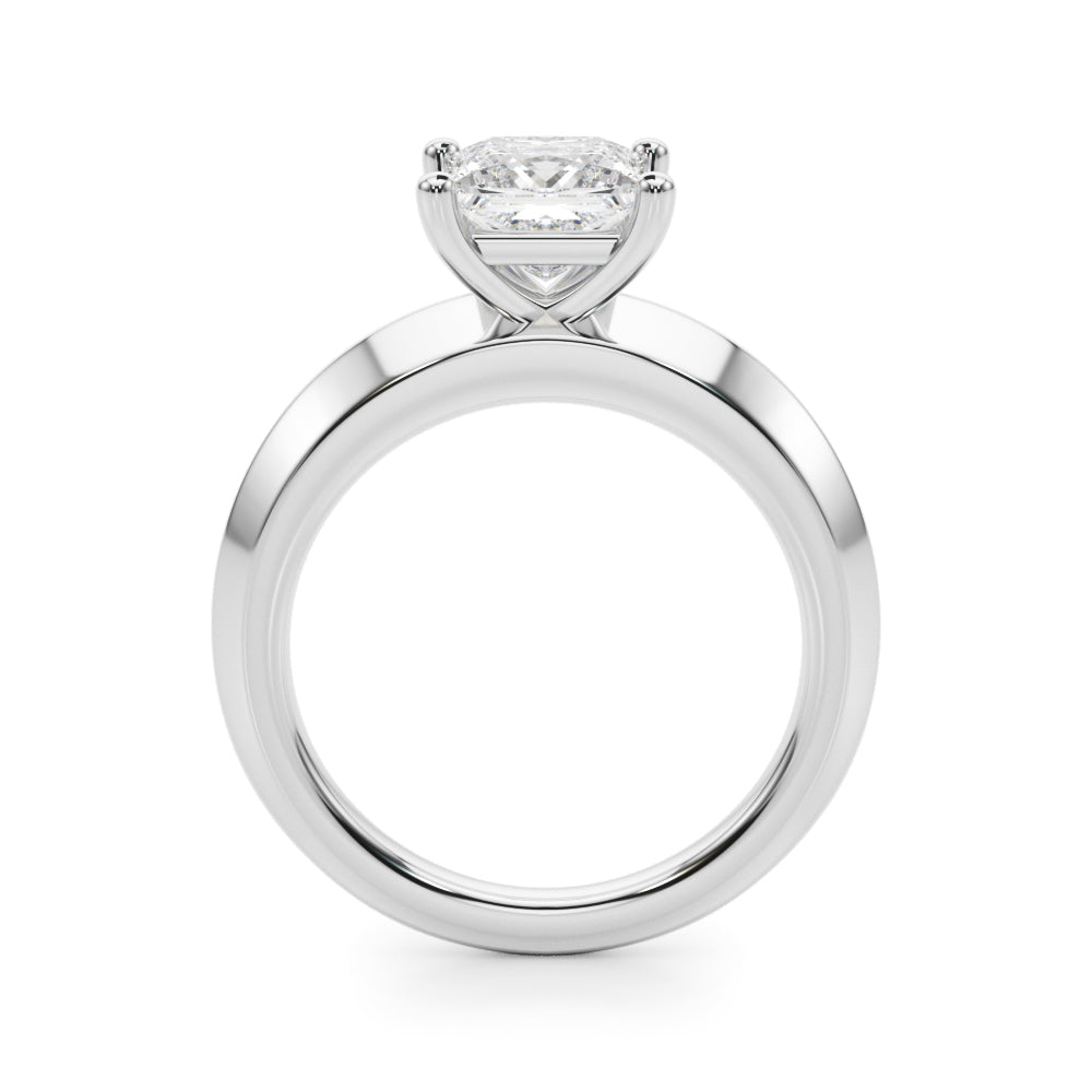 Solitaire Knife Edge Princess Cut Engagement Ring