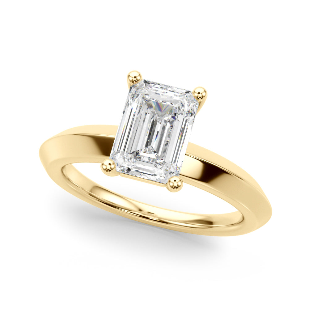 Solitaire Knife Edge Princess Cut Engagement Ring