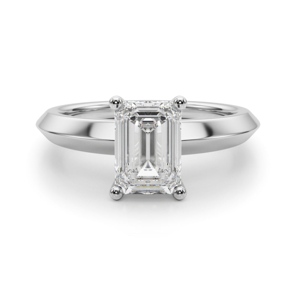 Solitaire Knife Edge Princess Cut Engagement Ring