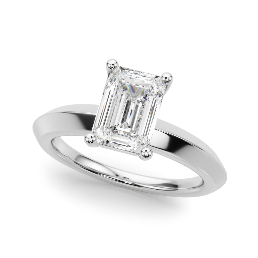 Solitaire Knife Edge Princess Cut Engagement Ring