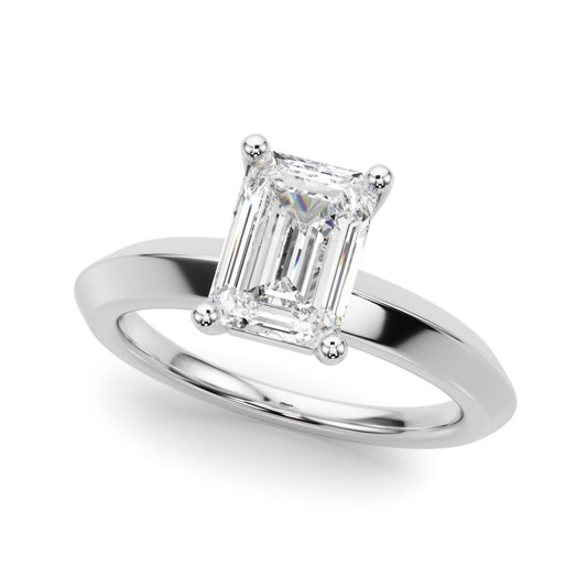 Solitaire Knife Edge Princess Cut Engagement Ring