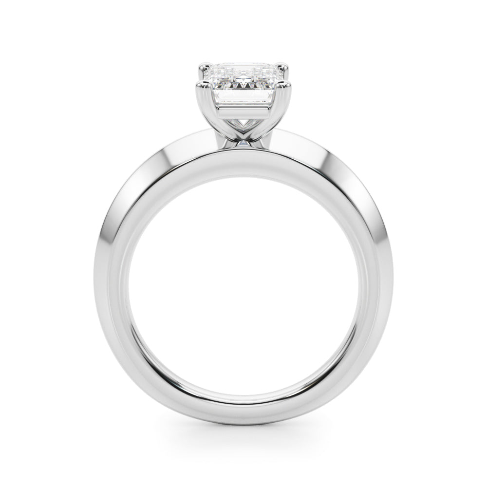 Solitaire Knife Edge Princess Cut Engagement Ring
