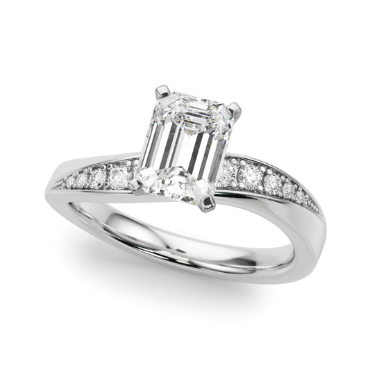 Contemporary Curved Engagement Ring