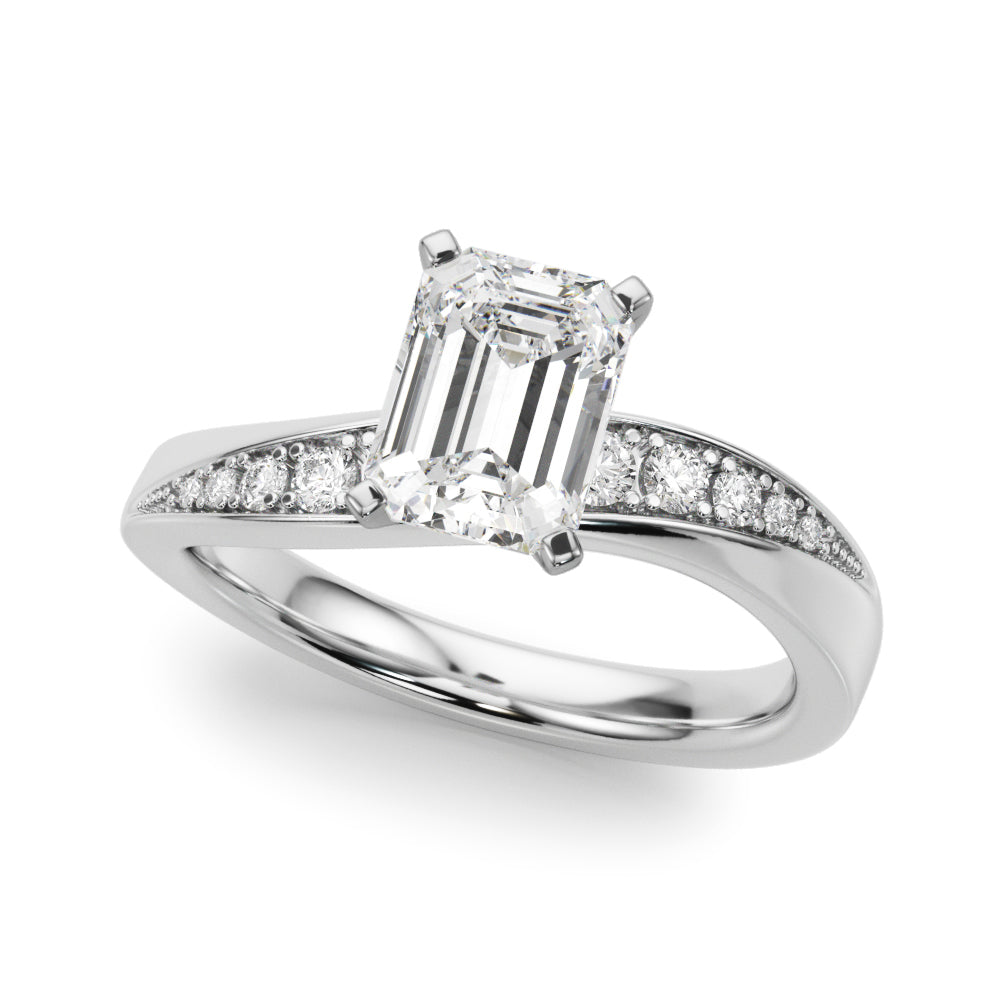 Contemporary Curved Engagement Ring