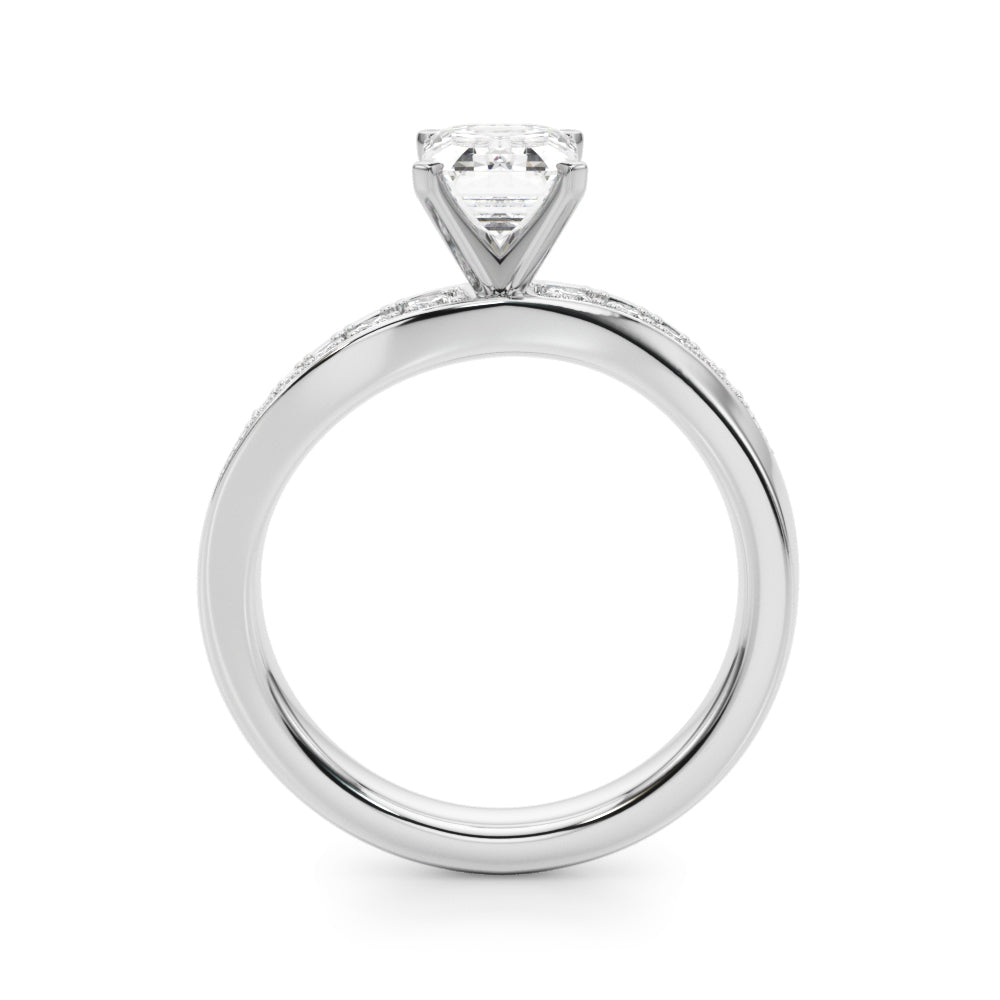 Contemporary Curved Engagement Ring