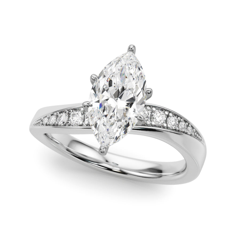 Contemporary Curved Engagement Ring