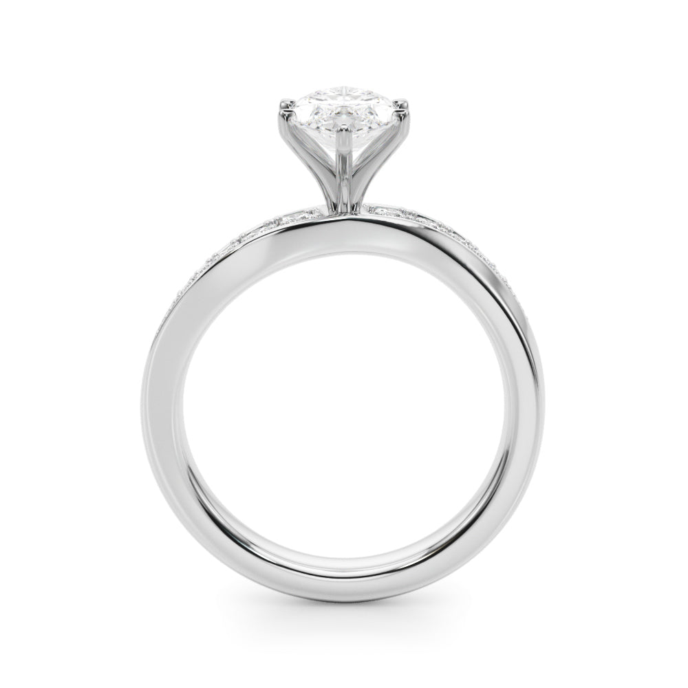 Contemporary Curved Engagement Ring