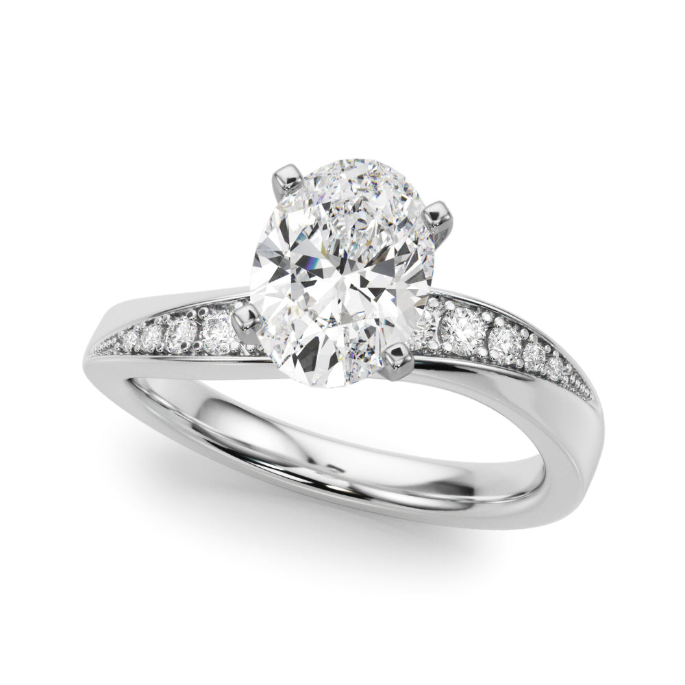 Contemporary Curved Engagement Ring