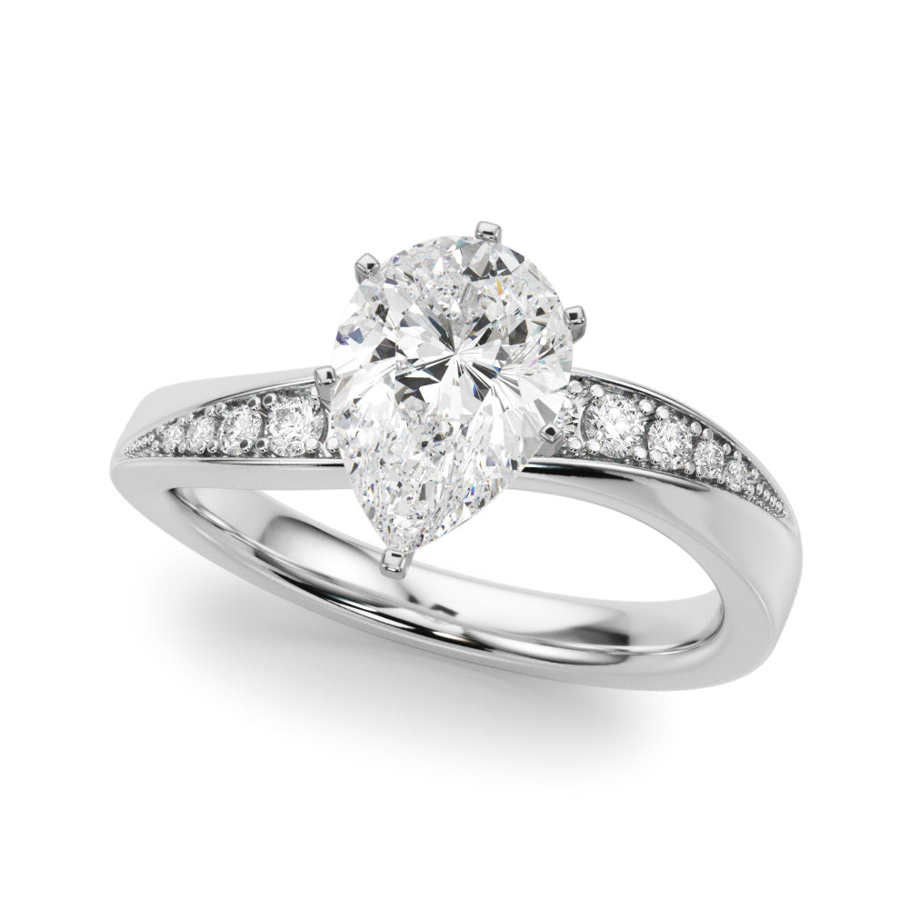 Contemporary Curved Engagement Ring