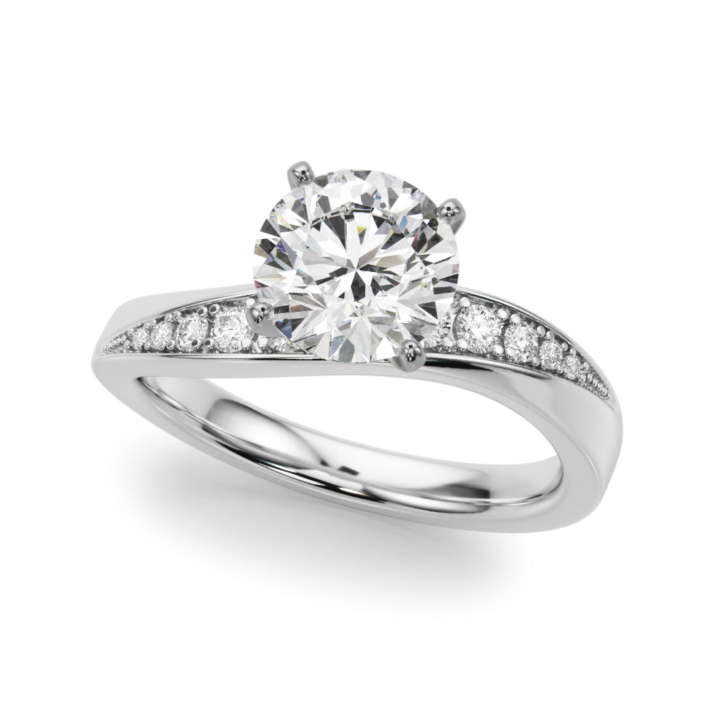 Contemporary Curved Engagement Ring