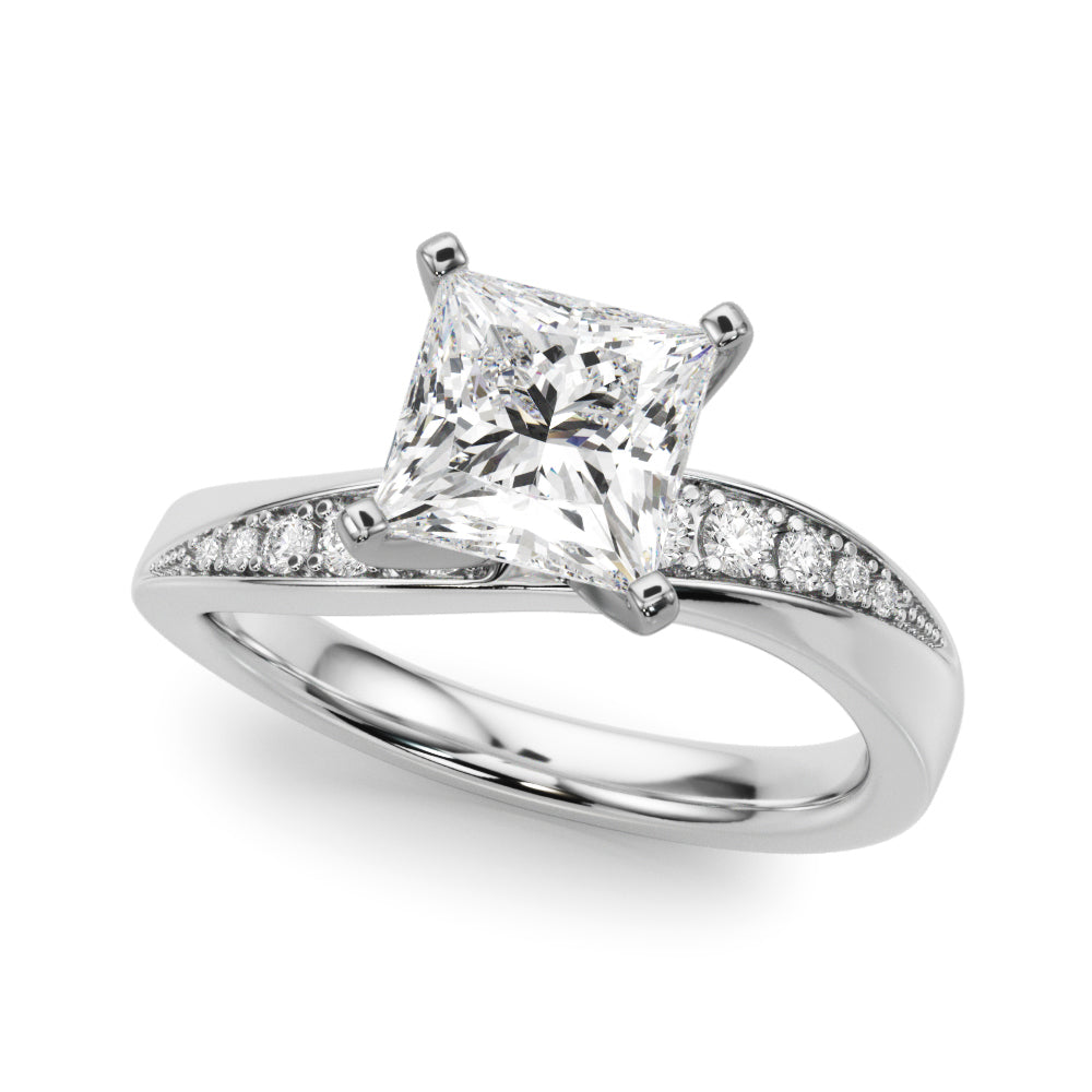Contemporary Curved Engagement Ring