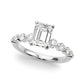 Single Row Single Shared Prong Engagement Ring