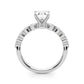 Single Row Single Shared Prong Engagement Ring