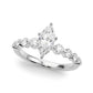 Single Row Single Shared Prong Engagement Ring