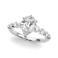 Single Row Single Shared Prong Engagement Ring
