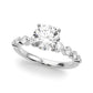 Single Row Single Shared Prong Engagement Ring