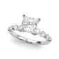 Single Row Single Shared Prong Engagement Ring