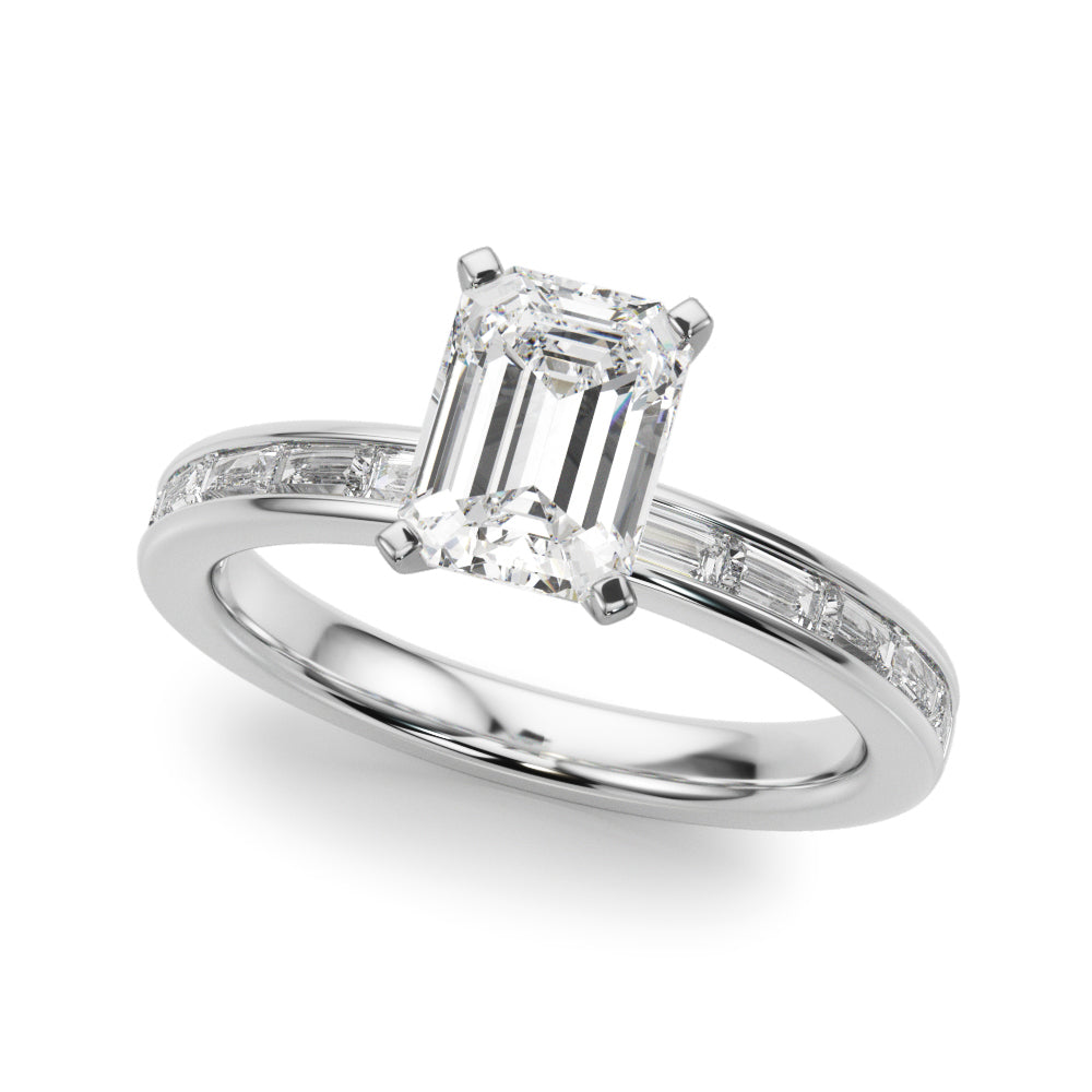 Channel Set Baguette Engagement Ring