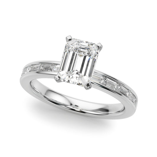 Channel Set Baguette Engagement Ring