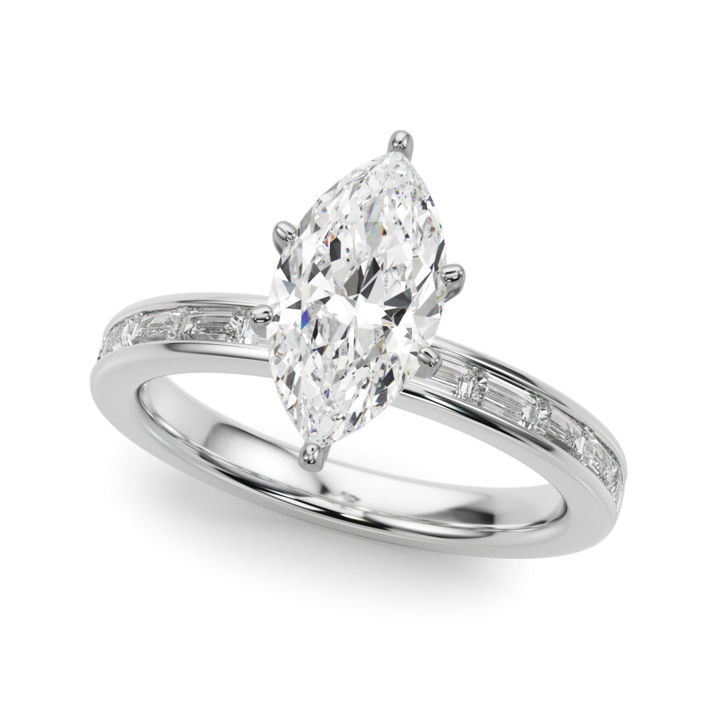 Channel Set Baguette Engagement Ring