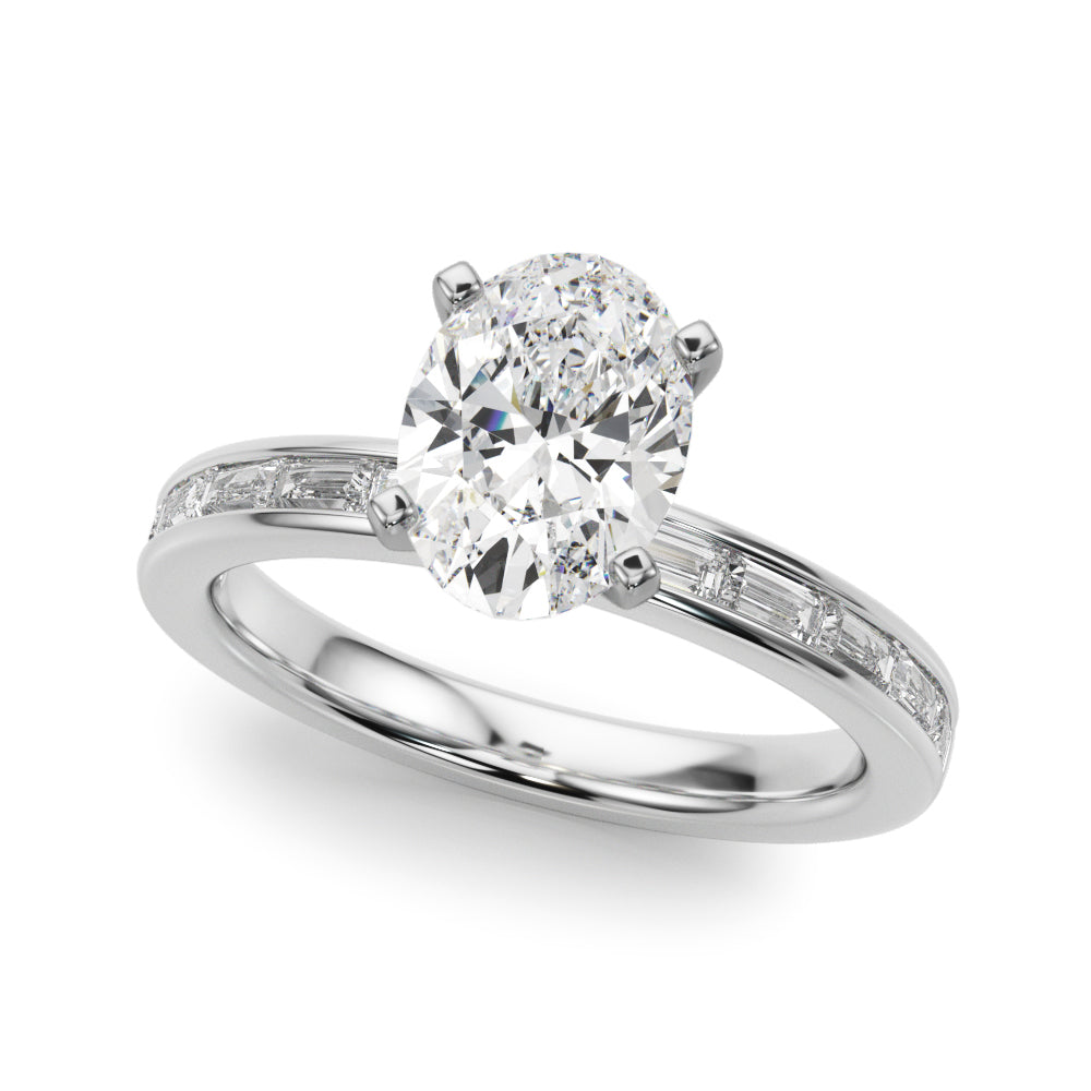 Channel Set Baguette Engagement Ring