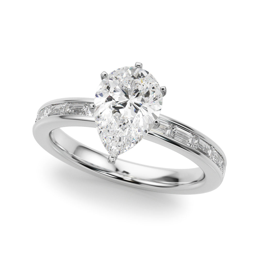 Channel Set Baguette Engagement Ring