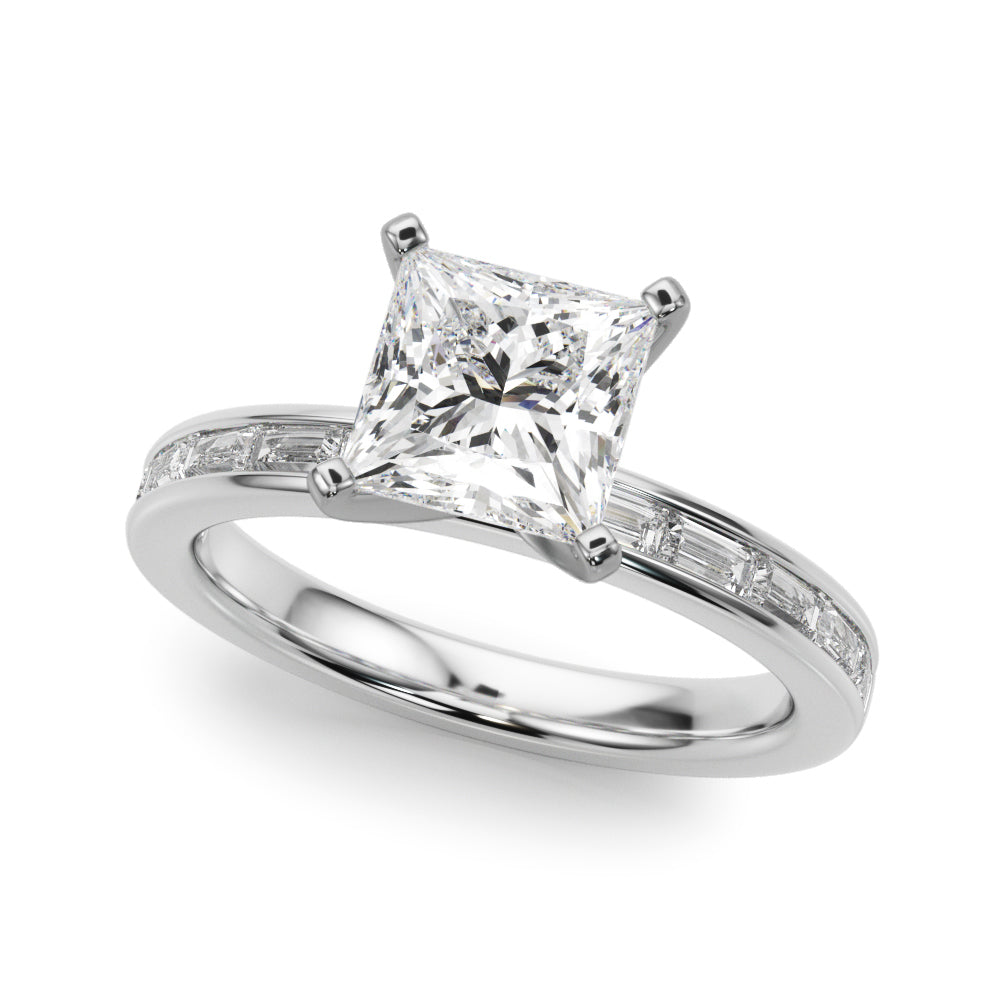 Channel Set Baguette Engagement Ring