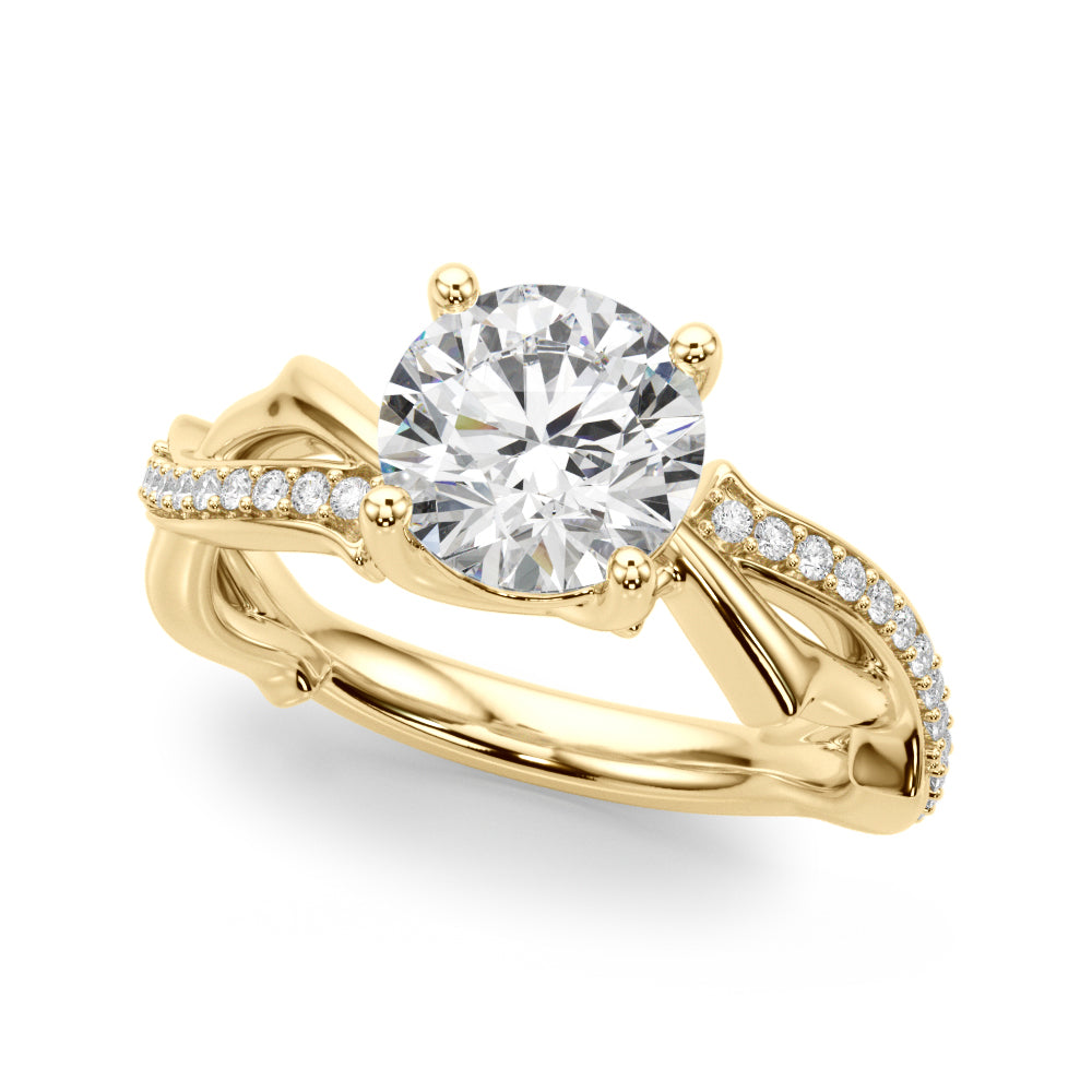 Twisting Thorn Round Engagement Ring