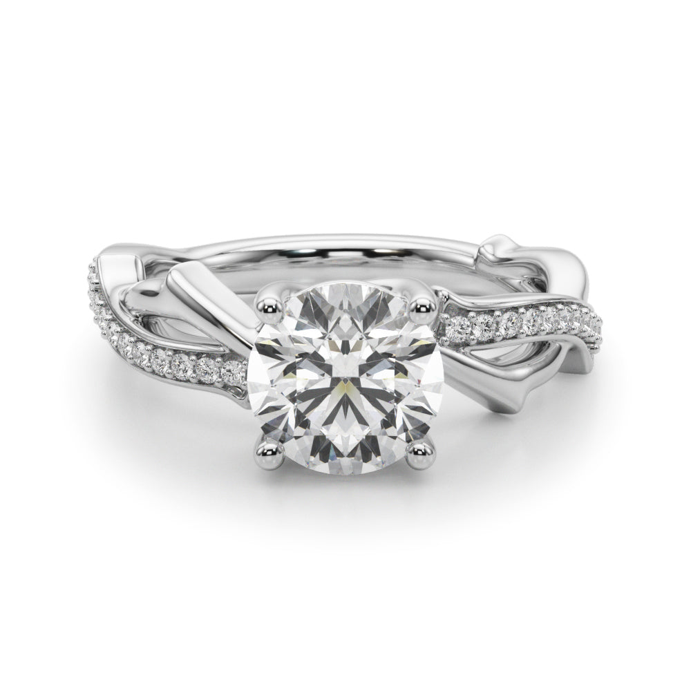 Twisting Thorn Round Engagement Ring