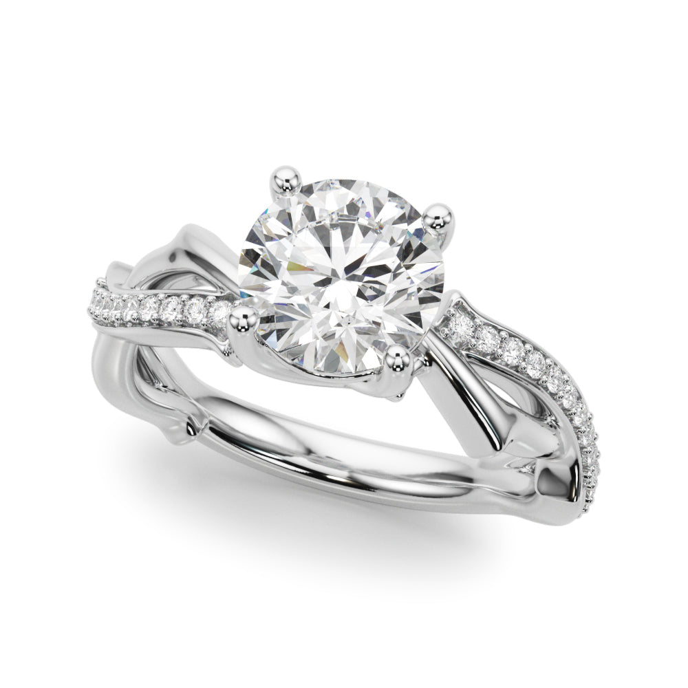 Twisting Thorn Round Engagement Ring
