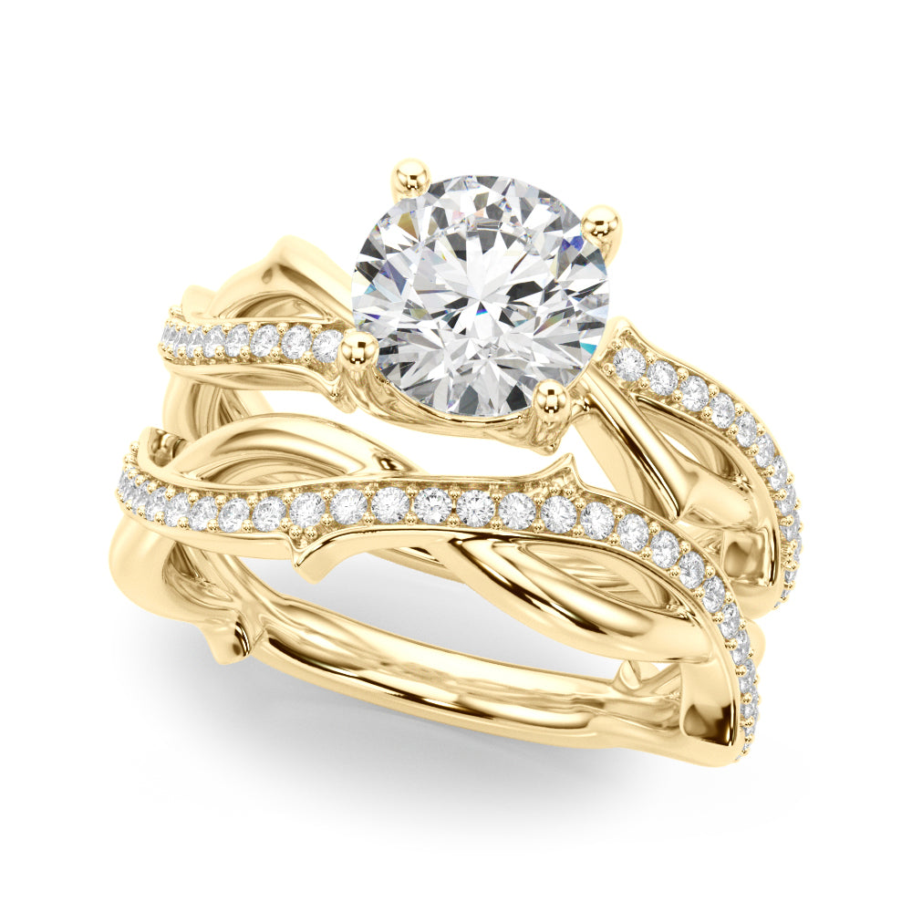 Twisting Thorn Round Engagement Ring