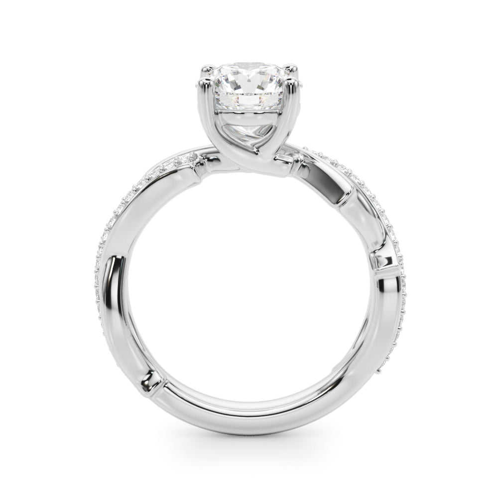 Twisting Thorn Round Engagement Ring