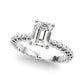 Beaded Solitaire Engagement Ring