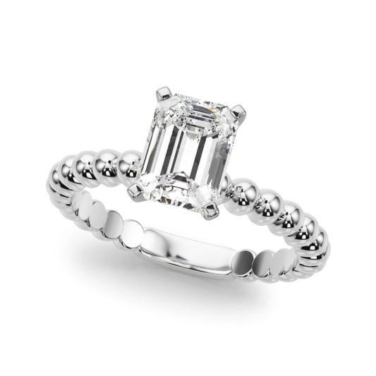 Beaded Solitaire Engagement Ring