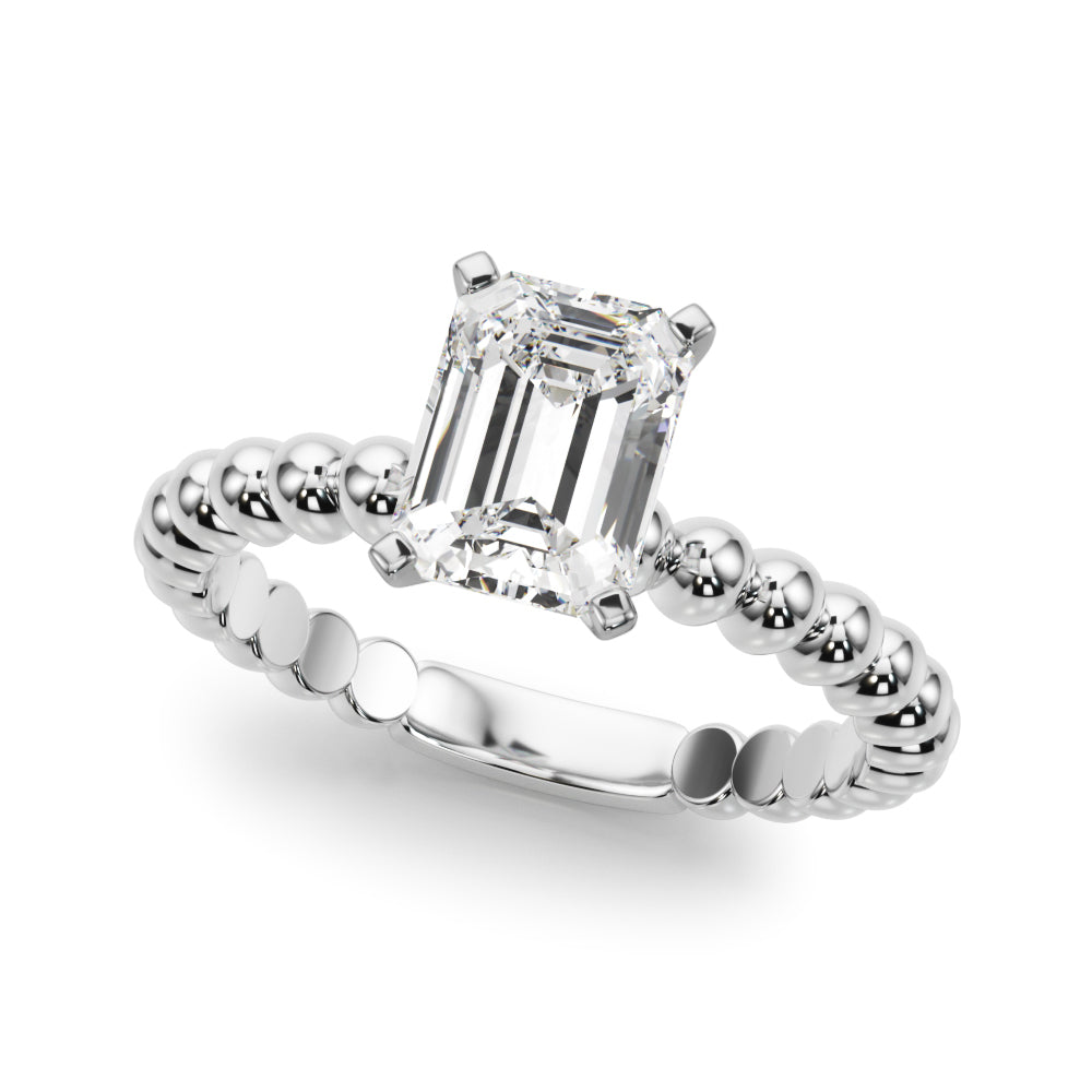 Beaded Solitaire Engagement Ring
