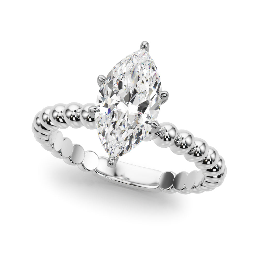 Beaded Solitaire Engagement Ring
