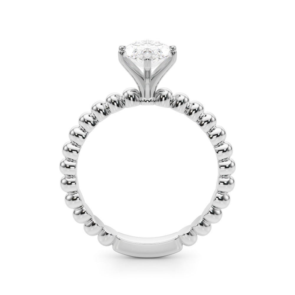 Beaded Solitaire Engagement Ring