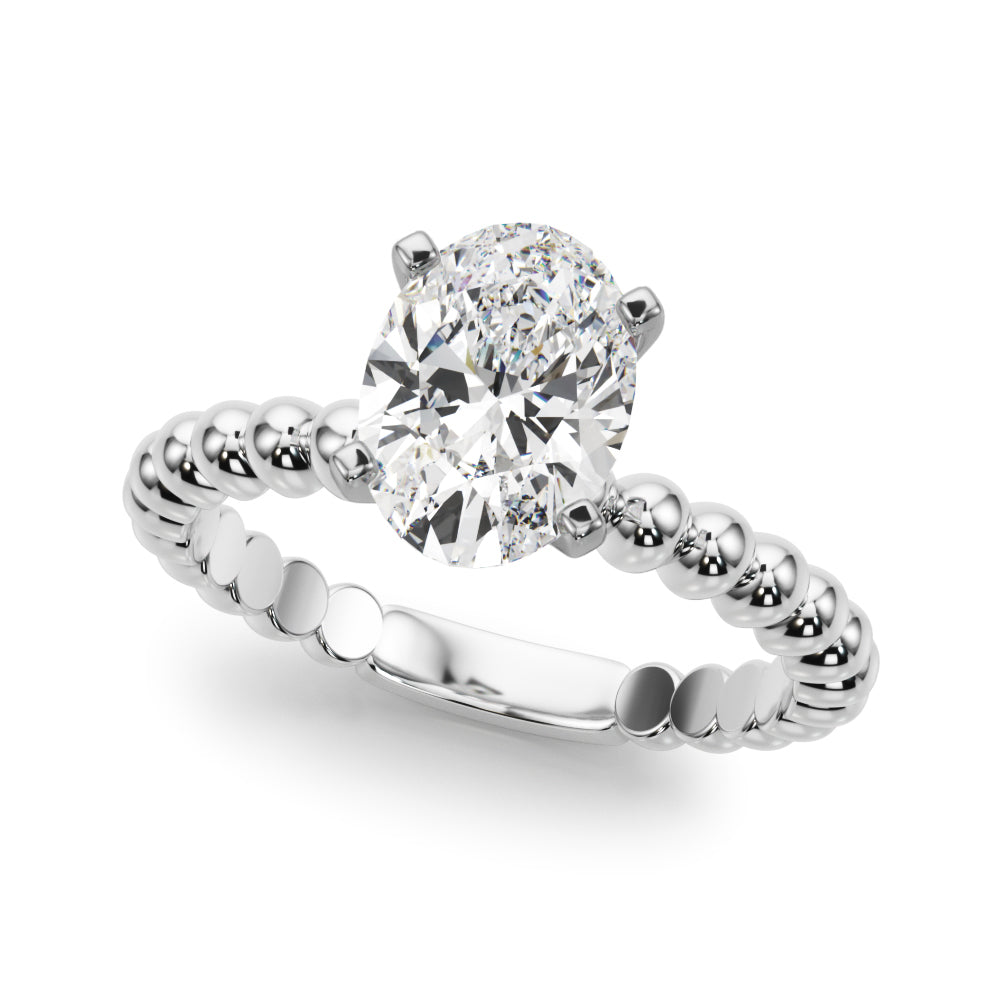 Beaded Solitaire Engagement Ring
