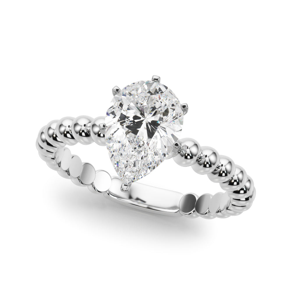 Beaded Solitaire Engagement Ring