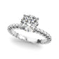 Beaded Solitaire Engagement Ring